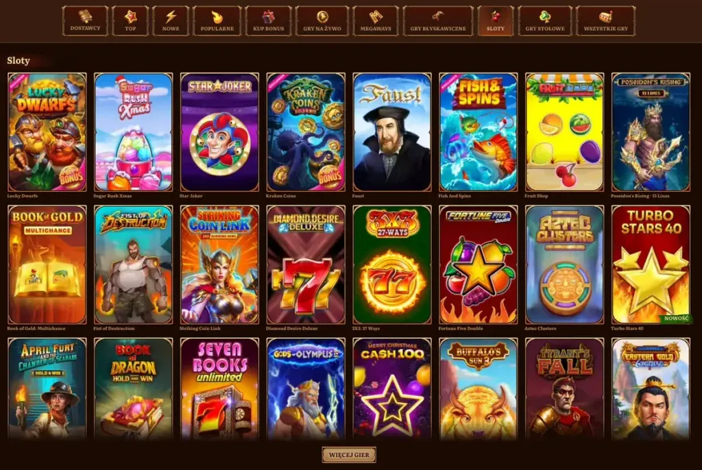 Gry dostępne w Wild Robin Casino